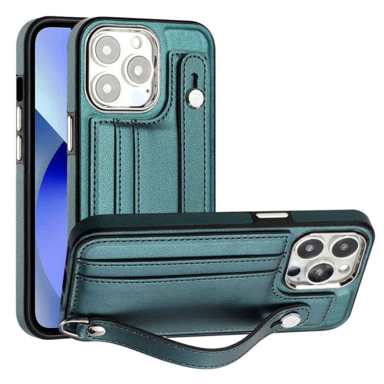 เคสโทรศัพท์หนังกันกระแทกพร้อมสายคล้องข้อมือ, For iPhone 13, For iPhone 13 Pro, For iPhone 13 Pro Max, For iPhone 12 / 12 Pro, For iPhone 12 Pro Max, For iPhone 11, For iPhone 11 Pro, For iPhone 11 Pro Max