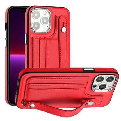 เคสโทรศัพท์หนังกันกระแทกพร้อมสายคล้องข้อมือ, For iPhone 13, For iPhone 13 Pro, For iPhone 13 Pro Max, For iPhone 12 / 12 Pro, For iPhone 12 Pro Max, For iPhone 11, For iPhone 11 Pro, For iPhone 11 Pro Max
