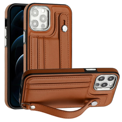 เคสโทรศัพท์หนังกันกระแทกพร้อมสายคล้องข้อมือ, For iPhone 13, For iPhone 13 Pro, For iPhone 13 Pro Max, For iPhone 12 / 12 Pro, For iPhone 12 Pro Max, For iPhone 11, For iPhone 11 Pro, For iPhone 11 Pro Max