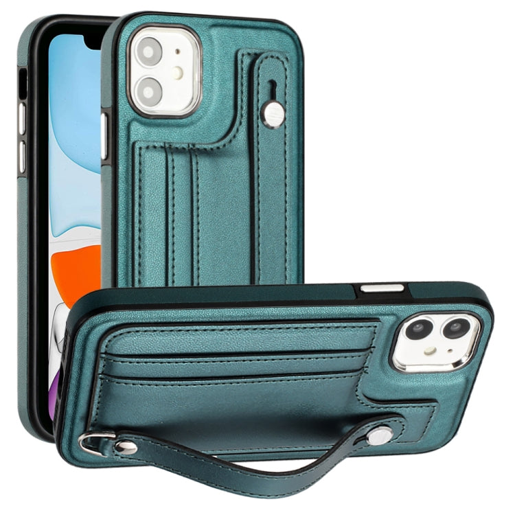 เคสโทรศัพท์หนังกันกระแทกพร้อมสายคล้องข้อมือ, For iPhone 13, For iPhone 13 Pro, For iPhone 13 Pro Max, For iPhone 12 / 12 Pro, For iPhone 12 Pro Max, For iPhone 11, For iPhone 11 Pro, For iPhone 11 Pro Max