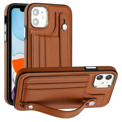 เคสโทรศัพท์หนังกันกระแทกพร้อมสายคล้องข้อมือ, For iPhone 13, For iPhone 13 Pro, For iPhone 13 Pro Max, For iPhone 12 / 12 Pro, For iPhone 12 Pro Max, For iPhone 11, For iPhone 11 Pro, For iPhone 11 Pro Max