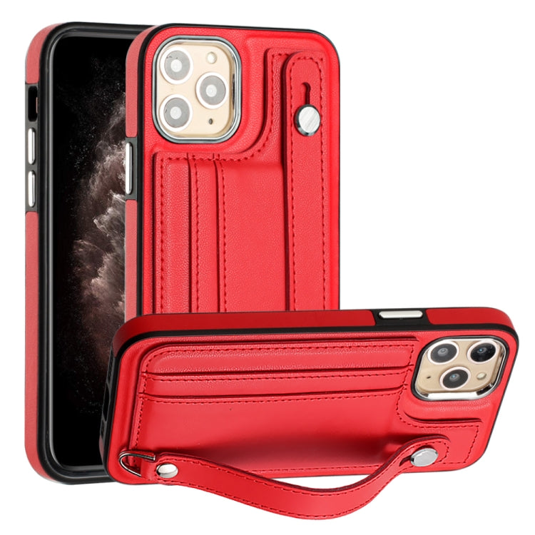 เคสโทรศัพท์หนังกันกระแทกพร้อมสายคล้องข้อมือ, For iPhone 13, For iPhone 13 Pro, For iPhone 13 Pro Max, For iPhone 12 / 12 Pro, For iPhone 12 Pro Max, For iPhone 11, For iPhone 11 Pro, For iPhone 11 Pro Max
