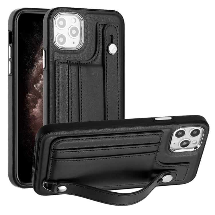 เคสโทรศัพท์หนังกันกระแทกพร้อมสายคล้องข้อมือ, For iPhone 13, For iPhone 13 Pro, For iPhone 13 Pro Max, For iPhone 12 / 12 Pro, For iPhone 12 Pro Max, For iPhone 11, For iPhone 11 Pro, For iPhone 11 Pro Max