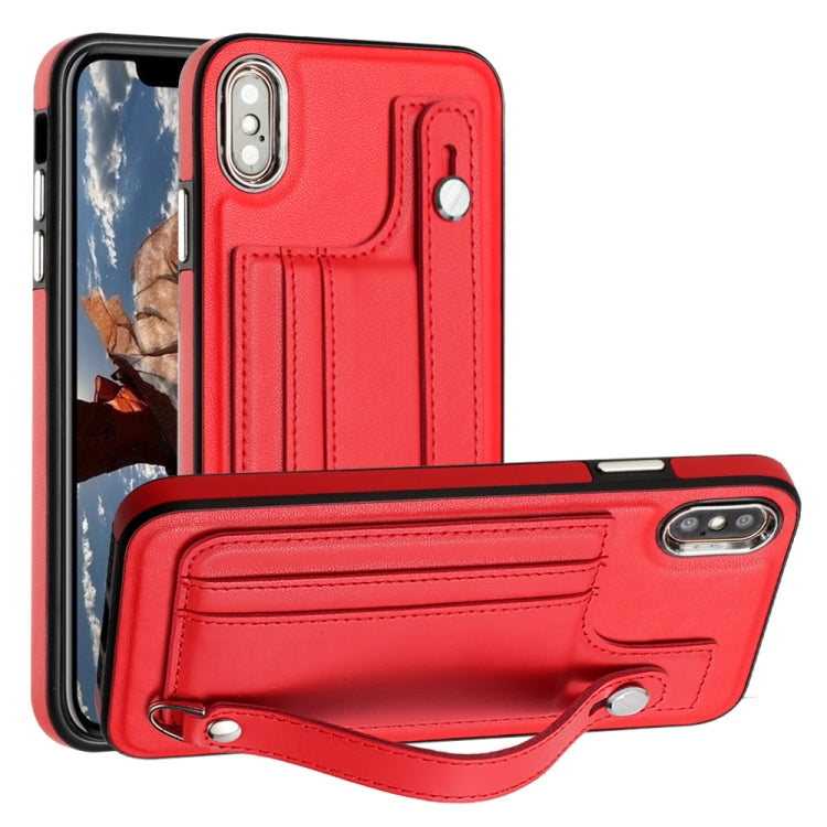 เคสโทรศัพท์หนังกันกระแทกพร้อมสายคล้องข้อมือ, For iPhone XS Max, For iPhone XR, For iPhone X / XS, For iPhone SE 2022/SE 2020/6/7/8, For iPhone 6 Plus/7 Plus/8 Plus