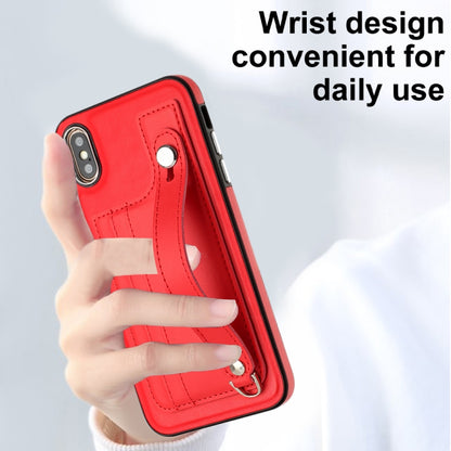 เคสโทรศัพท์หนังกันกระแทกพร้อมสายคล้องข้อมือ, For iPhone XS Max, For iPhone XR, For iPhone X / XS, For iPhone SE 2022/SE 2020/6/7/8, For iPhone 6 Plus/7 Plus/8 Plus