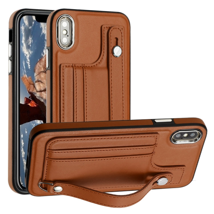 เคสโทรศัพท์หนังกันกระแทกพร้อมสายคล้องข้อมือ, For iPhone XS Max, For iPhone XR, For iPhone X / XS, For iPhone SE 2022/SE 2020/6/7/8, For iPhone 6 Plus/7 Plus/8 Plus