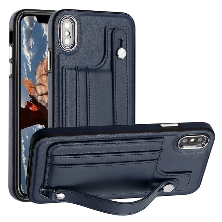 เคสโทรศัพท์หนังกันกระแทกพร้อมสายคล้องข้อมือ, For iPhone XS Max, For iPhone XR, For iPhone X / XS, For iPhone SE 2022/SE 2020/6/7/8, For iPhone 6 Plus/7 Plus/8 Plus