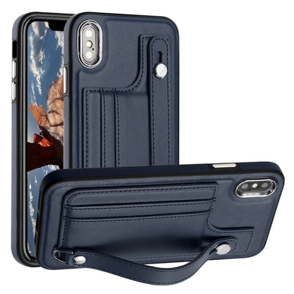 เคสโทรศัพท์หนังกันกระแทกพร้อมสายคล้องข้อมือ, For iPhone XS Max, For iPhone XR, For iPhone X / XS, For iPhone SE 2022/SE 2020/6/7/8, For iPhone 6 Plus/7 Plus/8 Plus