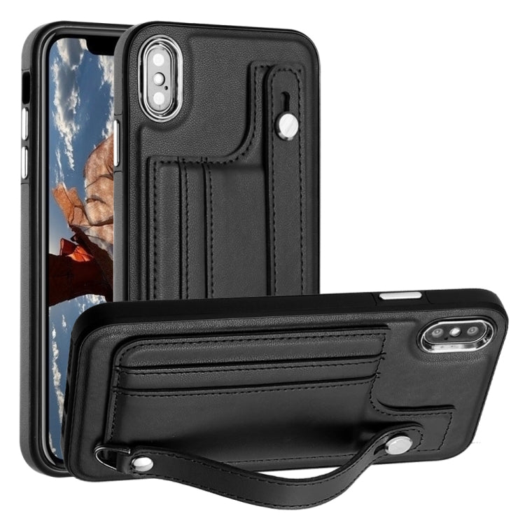เคสโทรศัพท์หนังกันกระแทกพร้อมสายคล้องข้อมือ, For iPhone XS Max, For iPhone XR, For iPhone X / XS, For iPhone SE 2022/SE 2020/6/7/8, For iPhone 6 Plus/7 Plus/8 Plus
