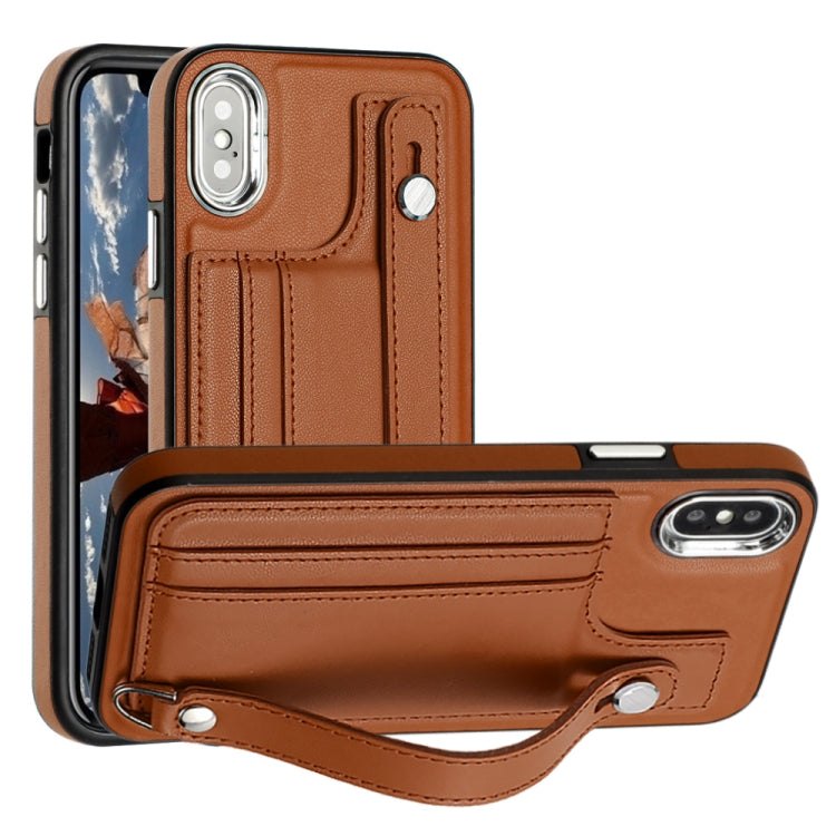 เคสโทรศัพท์หนังกันกระแทกพร้อมสายคล้องข้อมือ, For iPhone XS Max, For iPhone XR, For iPhone X / XS, For iPhone SE 2022/SE 2020/6/7/8, For iPhone 6 Plus/7 Plus/8 Plus