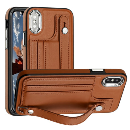 เคสโทรศัพท์หนังกันกระแทกพร้อมสายคล้องข้อมือ, For iPhone XS Max, For iPhone XR, For iPhone X / XS, For iPhone SE 2022/SE 2020/6/7/8, For iPhone 6 Plus/7 Plus/8 Plus