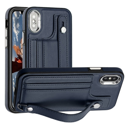เคสโทรศัพท์หนังกันกระแทกพร้อมสายคล้องข้อมือ, For iPhone XS Max, For iPhone XR, For iPhone X / XS, For iPhone SE 2022/SE 2020/6/7/8, For iPhone 6 Plus/7 Plus/8 Plus