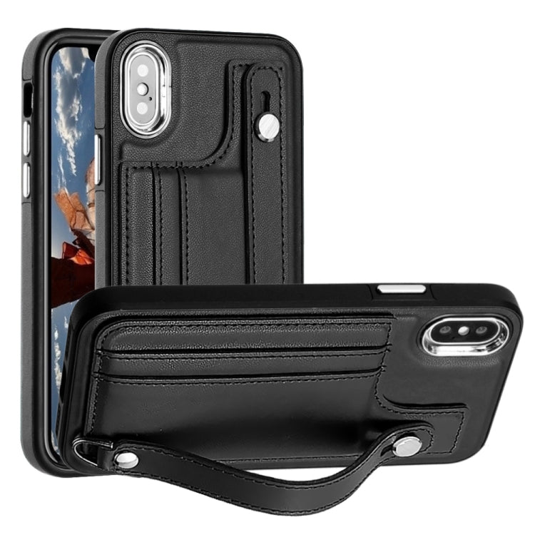 เคสโทรศัพท์หนังกันกระแทกพร้อมสายคล้องข้อมือ, For iPhone XS Max, For iPhone XR, For iPhone X / XS, For iPhone SE 2022/SE 2020/6/7/8, For iPhone 6 Plus/7 Plus/8 Plus