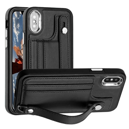 เคสโทรศัพท์หนังกันกระแทกพร้อมสายคล้องข้อมือ, For iPhone XS Max, For iPhone XR, For iPhone X / XS, For iPhone SE 2022/SE 2020/6/7/8, For iPhone 6 Plus/7 Plus/8 Plus