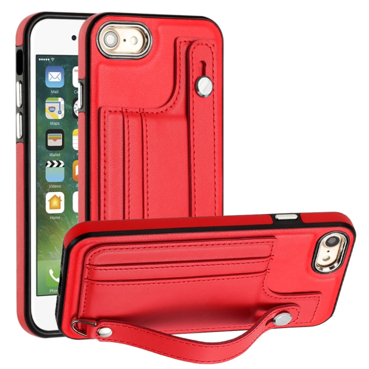 เคสโทรศัพท์หนังกันกระแทกพร้อมสายคล้องข้อมือ, For iPhone XS Max, For iPhone XR, For iPhone X / XS, For iPhone SE 2022/SE 2020/6/7/8, For iPhone 6 Plus/7 Plus/8 Plus