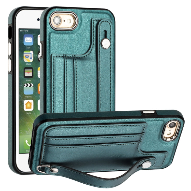 เคสโทรศัพท์หนังกันกระแทกพร้อมสายคล้องข้อมือ, For iPhone XS Max, For iPhone XR, For iPhone X / XS, For iPhone SE 2022/SE 2020/6/7/8, For iPhone 6 Plus/7 Plus/8 Plus