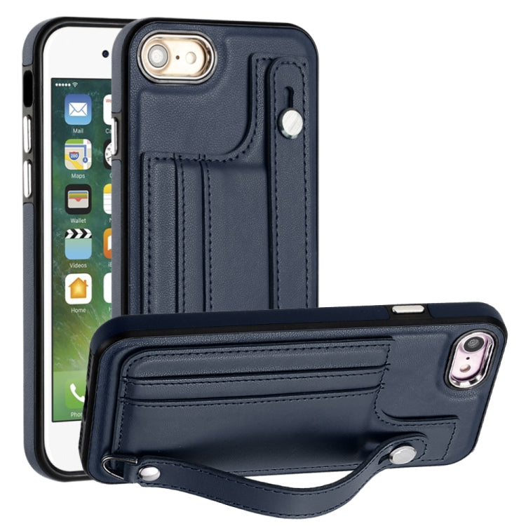 เคสโทรศัพท์หนังกันกระแทกพร้อมสายคล้องข้อมือ, For iPhone XS Max, For iPhone XR, For iPhone X / XS, For iPhone SE 2022/SE 2020/6/7/8, For iPhone 6 Plus/7 Plus/8 Plus