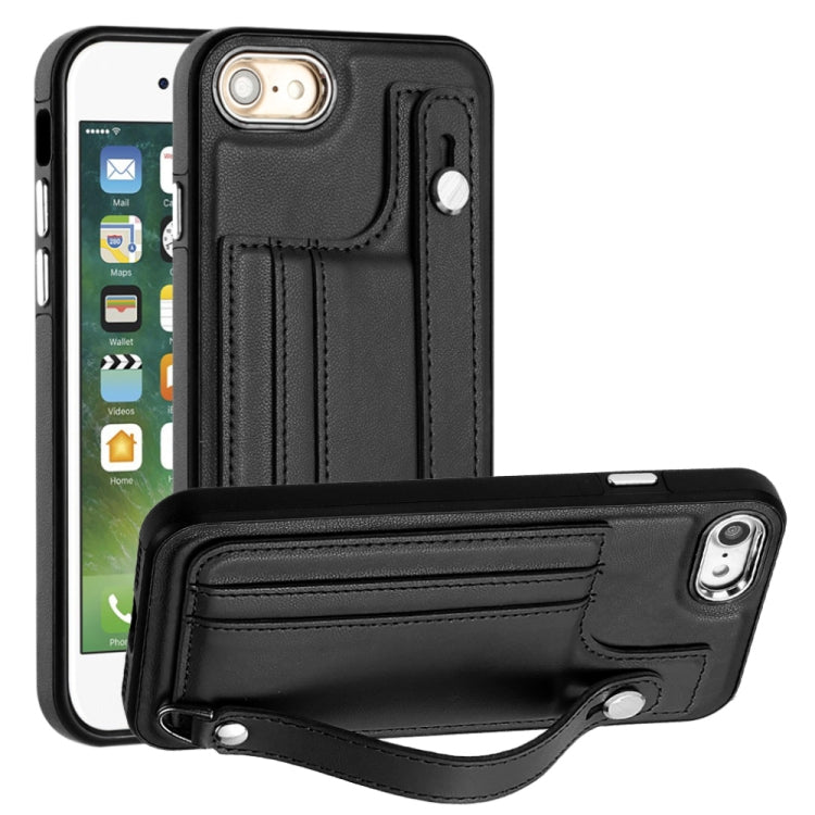 เคสโทรศัพท์หนังกันกระแทกพร้อมสายคล้องข้อมือ, For iPhone XS Max, For iPhone XR, For iPhone X / XS, For iPhone SE 2022/SE 2020/6/7/8, For iPhone 6 Plus/7 Plus/8 Plus