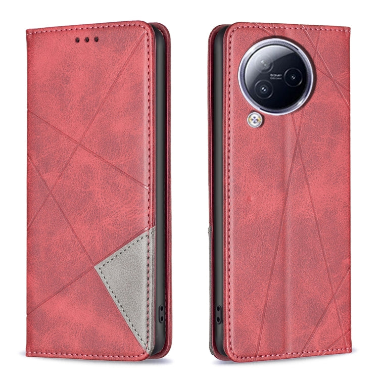 เคสโทรศัพท์หนังแม่เหล็กพื้นผิวรูปสี่เหลี่ยมขนมเปียกปูน, For Xiaomi Redmi Note 13 Pro+ 5G, For Xiaomi Redmi Note 13 Pro 5G, For Xiaomi 13T / 13T Pro / Redmi K60 Ultra, For Xiaomi Redmi K70 / K70 Pro, For Xiaomi Redmi 12 4G                               ...