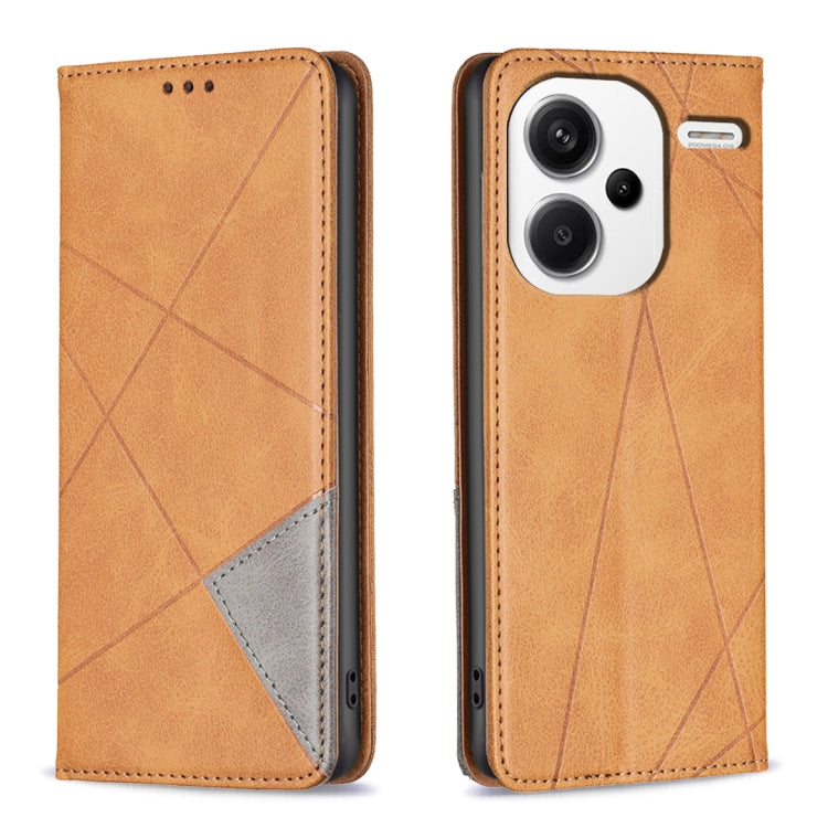 เคสโทรศัพท์หนังแม่เหล็กพื้นผิวรูปสี่เหลี่ยมขนมเปียกปูน, For Xiaomi Redmi Note 13 Pro+ 5G, For Xiaomi Redmi Note 13 Pro 5G, For Xiaomi 13T / 13T Pro / Redmi K60 Ultra, For Xiaomi Redmi K70 / K70 Pro, For Xiaomi Redmi 12 4G                               ...