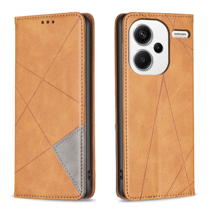 เคสโทรศัพท์หนังแม่เหล็กพื้นผิวรูปสี่เหลี่ยมขนมเปียกปูน, For Xiaomi Redmi Note 13 Pro+ 5G, For Xiaomi Redmi Note 13 Pro 5G, For Xiaomi 13T / 13T Pro / Redmi K60 Ultra, For Xiaomi Redmi K70 / K70 Pro, For Xiaomi Redmi 12 4G                               ...
