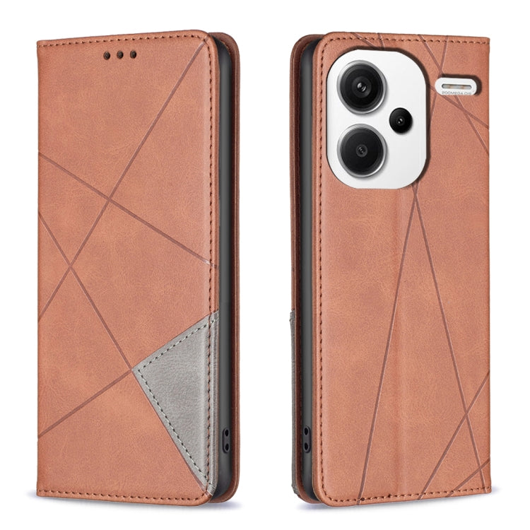 เคสโทรศัพท์หนังแม่เหล็กพื้นผิวรูปสี่เหลี่ยมขนมเปียกปูน, For Xiaomi Redmi Note 13 Pro+ 5G, For Xiaomi Redmi Note 13 Pro 5G, For Xiaomi 13T / 13T Pro / Redmi K60 Ultra, For Xiaomi Redmi K70 / K70 Pro, For Xiaomi Redmi 12 4G                               ...