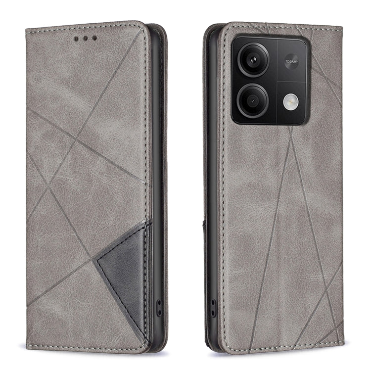 เคสโทรศัพท์หนังแม่เหล็กพื้นผิวรูปสี่เหลี่ยมขนมเปียกปูน, For Xiaomi Poco M6 4G / Redmi 13 4G, For Xiaomi Redmi Note 13 Pro 4G Global, For Xiaomi Poco M6 Pro 4G, For Xiaomi Redmi A3, For Xiaomi Redmi Note 13 4G Global, For Xiaomi Redmi K70E              ...