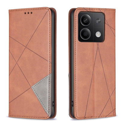 เคสโทรศัพท์หนังแม่เหล็กพื้นผิวรูปสี่เหลี่ยมขนมเปียกปูน, For Xiaomi Poco M6 4G / Redmi 13 4G, For Xiaomi Redmi Note 13 Pro 4G Global, For Xiaomi Poco M6 Pro 4G, For Xiaomi Redmi A3, For Xiaomi Redmi Note 13 4G Global, For Xiaomi Redmi K70E              ...