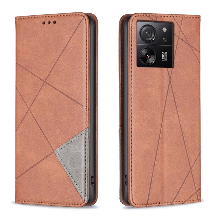 เคสโทรศัพท์หนังแม่เหล็กพื้นผิวรูปสี่เหลี่ยมขนมเปียกปูน, For Xiaomi Redmi Note 13 Pro+ 5G, For Xiaomi Redmi Note 13 Pro 5G, For Xiaomi 13T / 13T Pro / Redmi K60 Ultra, For Xiaomi Redmi K70 / K70 Pro, For Xiaomi Redmi 12 4G                               ...