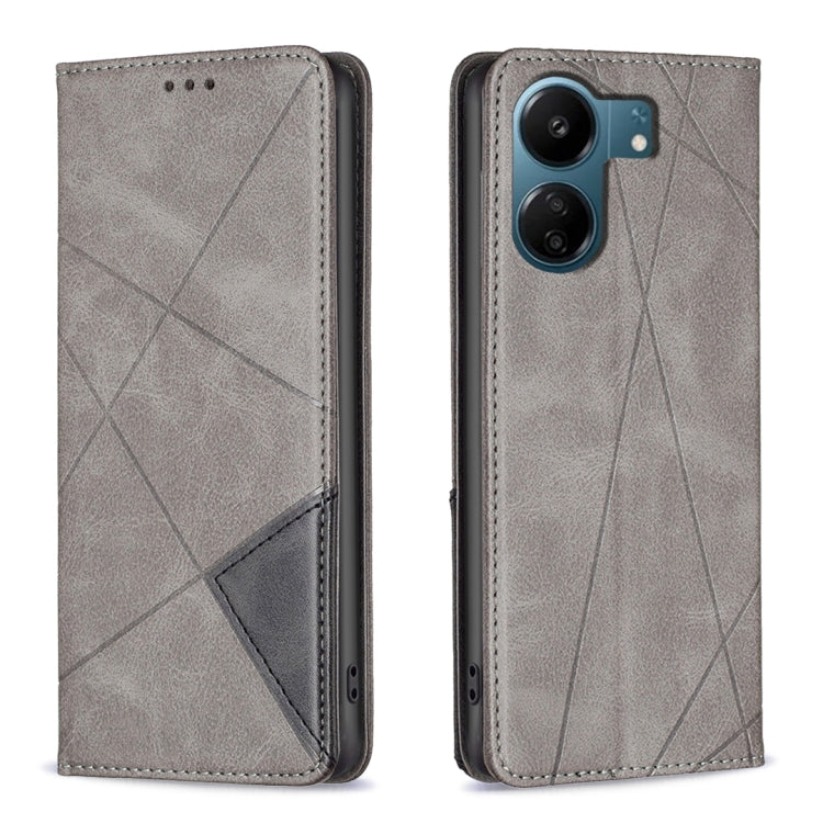 เคสโทรศัพท์หนังแม่เหล็กพื้นผิวรูปสี่เหลี่ยมขนมเปียกปูน, For Xiaomi Poco M6 4G / Redmi 13 4G, For Xiaomi Redmi Note 13 Pro 4G Global, For Xiaomi Poco M6 Pro 4G, For Xiaomi Redmi A3, For Xiaomi Redmi Note 13 4G Global, For Xiaomi Redmi K70E              ...