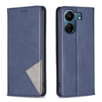 เคสโทรศัพท์หนังแม่เหล็กพื้นผิวรูปสี่เหลี่ยมขนมเปียกปูน, For Xiaomi Poco M6 4G / Redmi 13 4G, For Xiaomi Redmi Note 13 Pro 4G Global, For Xiaomi Poco M6 Pro 4G, For Xiaomi Redmi A3, For Xiaomi Redmi Note 13 4G Global, For Xiaomi Redmi K70E              ...