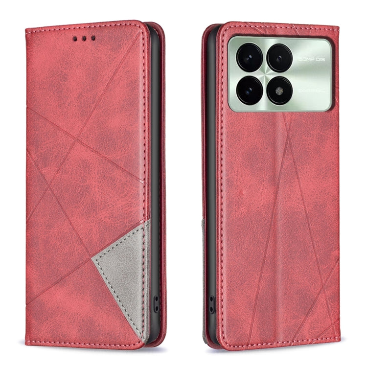 เคสโทรศัพท์หนังแม่เหล็กพื้นผิวรูปสี่เหลี่ยมขนมเปียกปูน, For Xiaomi Redmi Note 13 Pro+ 5G, For Xiaomi Redmi Note 13 Pro 5G, For Xiaomi 13T / 13T Pro / Redmi K60 Ultra, For Xiaomi Redmi K70 / K70 Pro, For Xiaomi Redmi 12 4G                               ...