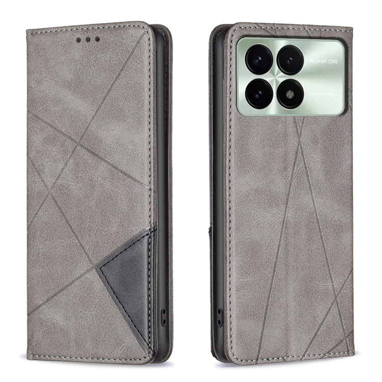 เคสโทรศัพท์หนังแม่เหล็กพื้นผิวรูปสี่เหลี่ยมขนมเปียกปูน, For Xiaomi Poco M6 4G / Redmi 13 4G, For Xiaomi Redmi Note 13 Pro 4G Global, For Xiaomi Poco M6 Pro 4G, For Xiaomi Redmi A3, For Xiaomi Redmi Note 13 4G Global, For Xiaomi Redmi K70E              ...