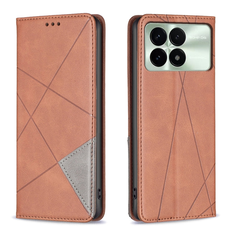 เคสโทรศัพท์หนังแม่เหล็กพื้นผิวรูปสี่เหลี่ยมขนมเปียกปูน, For Xiaomi Poco M6 4G / Redmi 13 4G, For Xiaomi Redmi Note 13 Pro 4G Global, For Xiaomi Poco M6 Pro 4G, For Xiaomi Redmi A3, For Xiaomi Redmi Note 13 4G Global, For Xiaomi Redmi K70E              ...