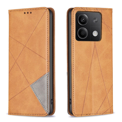 เคสโทรศัพท์หนังแม่เหล็กพื้นผิวรูปสี่เหลี่ยมขนมเปียกปูน, For Xiaomi Poco M6 4G / Redmi 13 4G, For Xiaomi Redmi Note 13 Pro 4G Global, For Xiaomi Poco M6 Pro 4G, For Xiaomi Redmi A3, For Xiaomi Redmi Note 13 4G Global, For Xiaomi Redmi K70E              ...