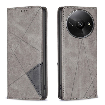 เคสโทรศัพท์หนังแม่เหล็กพื้นผิวรูปสี่เหลี่ยมขนมเปียกปูน, For Xiaomi Poco M6 4G / Redmi 13 4G, For Xiaomi Redmi Note 13 Pro 4G Global, For Xiaomi Poco M6 Pro 4G, For Xiaomi Redmi A3, For Xiaomi Redmi Note 13 4G Global, For Xiaomi Redmi K70E              ...