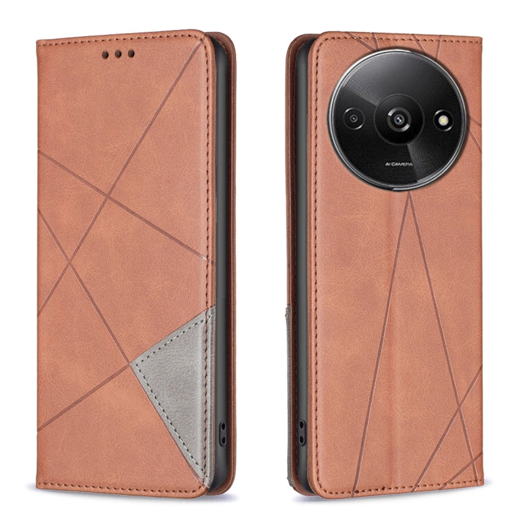 เคสโทรศัพท์หนังแม่เหล็กพื้นผิวรูปสี่เหลี่ยมขนมเปียกปูน, For Xiaomi Poco M6 4G / Redmi 13 4G, For Xiaomi Redmi Note 13 Pro 4G Global, For Xiaomi Poco M6 Pro 4G, For Xiaomi Redmi A3, For Xiaomi Redmi Note 13 4G Global, For Xiaomi Redmi K70E              ...