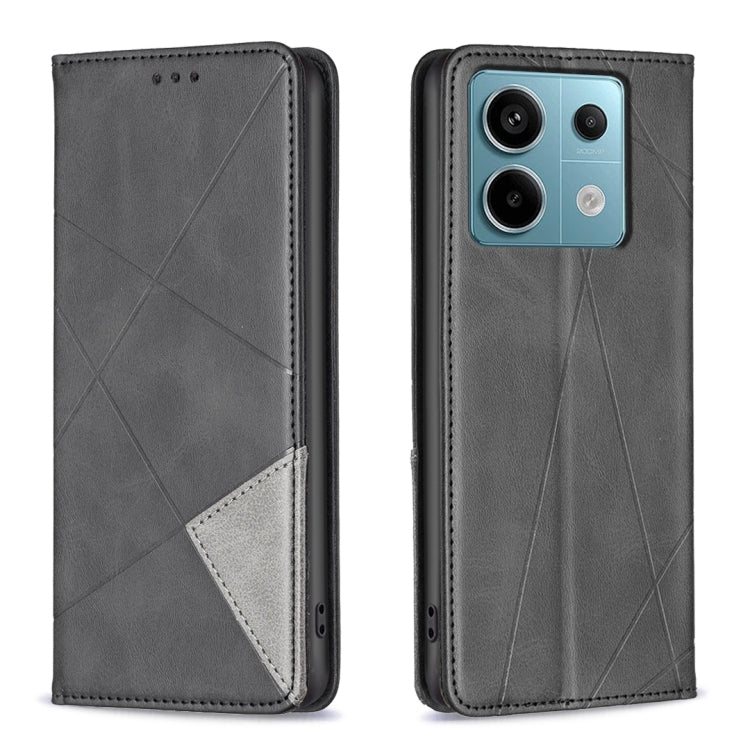 เคสโทรศัพท์หนังแม่เหล็กพื้นผิวรูปสี่เหลี่ยมขนมเปียกปูน, For Xiaomi Poco M6 4G / Redmi 13 4G, For Xiaomi Redmi Note 13 Pro 4G Global, For Xiaomi Poco M6 Pro 4G, For Xiaomi Redmi A3, For Xiaomi Redmi Note 13 4G Global, For Xiaomi Redmi K70E              ...