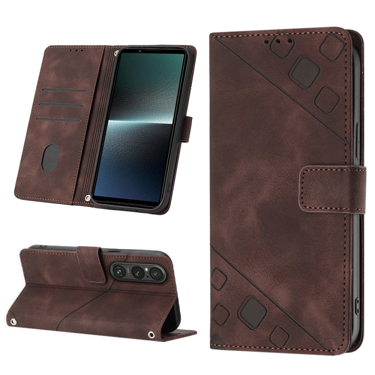 เคสโทรศัพท์หนังลายนูนที่ให้ความรู้สึกเหมือนผิวหนัง, For Sony Xperia 1 VIII, For Sony Xperia 10 VI, For Sony Xperia 1 VI, For Sony Xperia 5 VI, For Sony Xperia 5 V, For Sony Xperia 1 V, For Sony Xperia 10 V, For Sony Xperia 10 IV