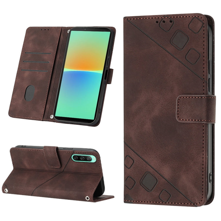 เคสโทรศัพท์หนังลายนูนที่ให้ความรู้สึกเหมือนผิวหนัง, For Sony Xperia 1 VIII, For Sony Xperia 10 VI, For Sony Xperia 1 VI, For Sony Xperia 5 VI, For Sony Xperia 5 V, For Sony Xperia 1 V, For Sony Xperia 10 V, For Sony Xperia 10 IV