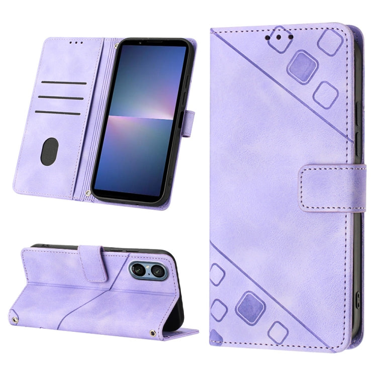 เคสโทรศัพท์หนังลายนูนที่ให้ความรู้สึกเหมือนผิวหนัง, For Sony Xperia 1 VIII, For Sony Xperia 10 VI, For Sony Xperia 1 VI, For Sony Xperia 5 VI, For Sony Xperia 5 V, For Sony Xperia 1 V, For Sony Xperia 10 V, For Sony Xperia 10 IV