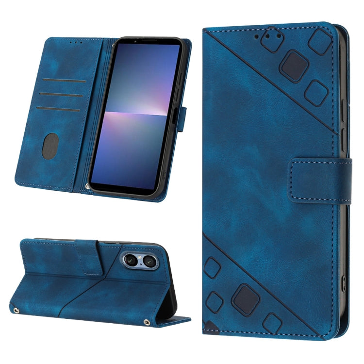 เคสโทรศัพท์หนังลายนูนที่ให้ความรู้สึกเหมือนผิวหนัง, For Sony Xperia 1 VIII, For Sony Xperia 10 VI, For Sony Xperia 1 VI, For Sony Xperia 5 VI, For Sony Xperia 5 V, For Sony Xperia 1 V, For Sony Xperia 10 V, For Sony Xperia 10 IV