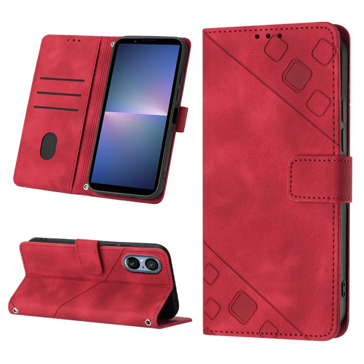 เคสโทรศัพท์หนังลายนูนที่ให้ความรู้สึกเหมือนผิวหนัง, For Sony Xperia 1 VIII, For Sony Xperia 10 VI, For Sony Xperia 1 VI, For Sony Xperia 5 VI, For Sony Xperia 5 V, For Sony Xperia 1 V, For Sony Xperia 10 V, For Sony Xperia 10 IV