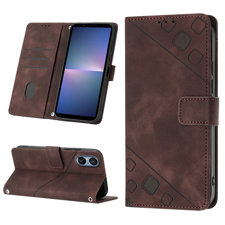 เคสโทรศัพท์หนังลายนูนที่ให้ความรู้สึกเหมือนผิวหนัง, For Sony Xperia 1 VIII, For Sony Xperia 10 VI, For Sony Xperia 1 VI, For Sony Xperia 5 VI, For Sony Xperia 5 V, For Sony Xperia 1 V, For Sony Xperia 10 V, For Sony Xperia 10 IV