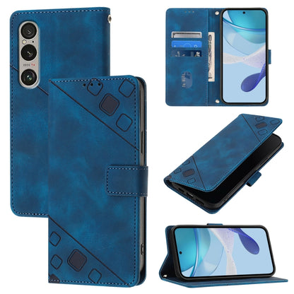 เคสโทรศัพท์หนังลายนูนที่ให้ความรู้สึกเหมือนผิวหนัง, For Sony Xperia 1 VIII, For Sony Xperia 10 VI, For Sony Xperia 1 VI, For Sony Xperia 5 VI, For Sony Xperia 5 V, For Sony Xperia 1 V, For Sony Xperia 10 V, For Sony Xperia 10 IV