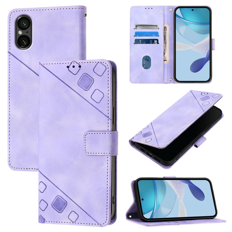 เคสโทรศัพท์หนังลายนูนที่ให้ความรู้สึกเหมือนผิวหนัง, For Sony Xperia 1 VIII, For Sony Xperia 10 VI, For Sony Xperia 1 VI, For Sony Xperia 5 VI, For Sony Xperia 5 V, For Sony Xperia 1 V, For Sony Xperia 10 V, For Sony Xperia 10 IV