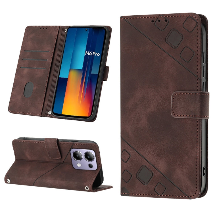 เคสโทรศัพท์หนังลายนูนที่ให้ความรู้สึกเหมือนผิวหนัง, For Xiaomi Poco F6, For Xiaomi Poco M6 Pro 4G, For Xiaomi Poco X6 Neo 5G Global, For Xiaomi Redmi A3, For Xiaomi Redmi Note 13 Pro 4G Global, For Xiaomi Redmi Note 13 4G Global, For Xiaomi Redmi K70E ...