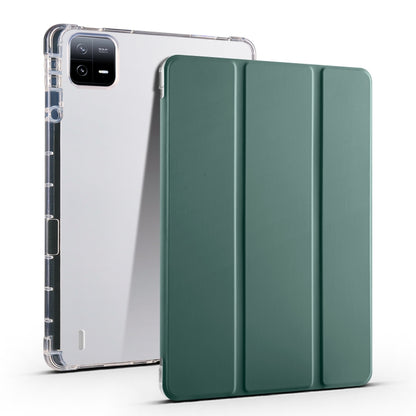 เคสแท็บเล็ตหนังสมาร์ท TPU แบบใส 3 เท่าพร้อมช่องเสียบปากกา, For Xiaomi Pad 7 / 7 Pro, For Xiaomi Redmi Pad Pro 12.1, For Xiaomi Pad 6S Pro, For Xiaomi Pad 6 Max 14, For Xiaomi Pad 6 / 6 Pro