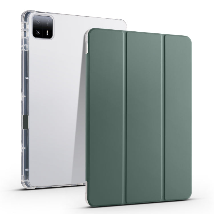 เคสแท็บเล็ตหนังสมาร์ท TPU แบบใส 3 เท่าพร้อมช่องเสียบปากกา, For Xiaomi Pad 7 / 7 Pro, For Xiaomi Redmi Pad Pro 12.1, For Xiaomi Pad 6S Pro, For Xiaomi Pad 6 Max 14, For Xiaomi Pad 6 / 6 Pro