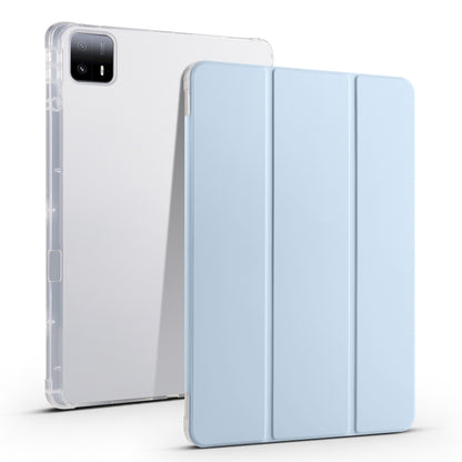 เคสแท็บเล็ตหนังสมาร์ท TPU แบบใส 3 เท่าพร้อมช่องเสียบปากกา, For Xiaomi Pad 7 / 7 Pro, For Xiaomi Redmi Pad Pro 12.1, For Xiaomi Pad 6S Pro, For Xiaomi Pad 6 Max 14, For Xiaomi Pad 6 / 6 Pro